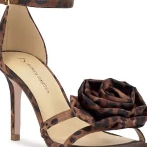 Jessica Simpson Leopard Print Heels with Floral Design